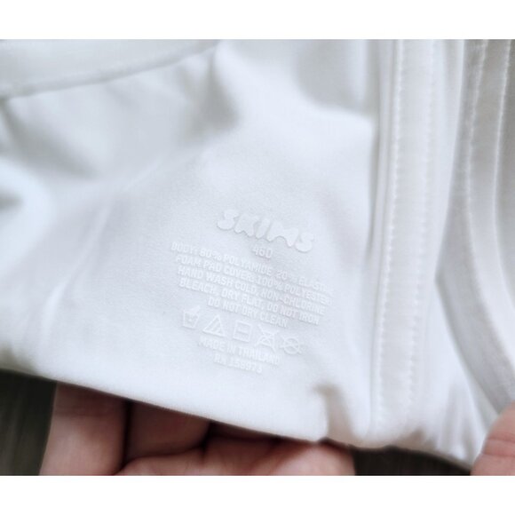 Skims Fits Everybody White Marble Underwire Lined Strapless Convertible Bra 46D - Picture 9 of 11